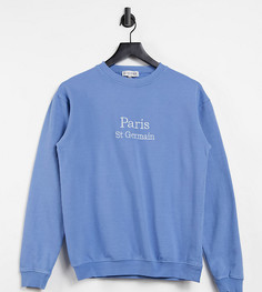 Пыльно-синий oversized-свитшот In The Style x Lorna Luxe Exclusive Paris-Голубой