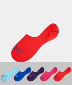 Набор из пяти пар невидимых носков с названиями дней недели ASOS DESIGN-Многоцветный