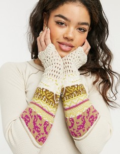 Кремовый трикотажный топ с манжетами Free People In The Mix