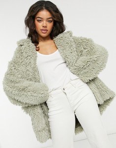 Шалфейно-зеленая плюшевая куртка Free People Honeypie-Зеленый цвет