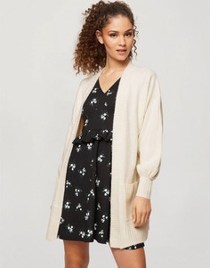 Удлиненный кремовый кардиган Miss Selfridge