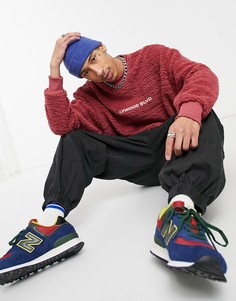 Красный выбеленный плюшевый oversized-свитшот с аппликацией ASOS DESIGN