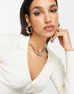 Золотистое ожерелье-цепочка в несколько рядов ASOS DESIGN-Золотистый