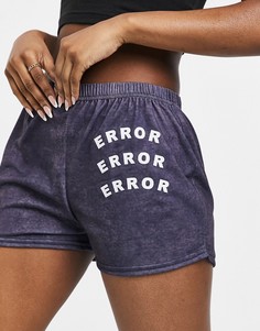 Шорты для дома серого выбеленного цвета с надписью "Error" Adolescent Clothing-Серый