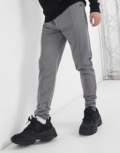 Черные джоггеры с узором «елочка» River Island-Черный цвет