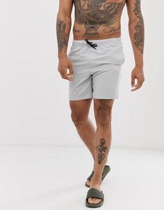 Светло-серые шорты для плавания средней длины ASOS DESIGN-Серый