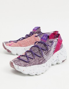Кроссовки из легкого материала розового цвета Nike Space Hippie 04-Розовый цвет