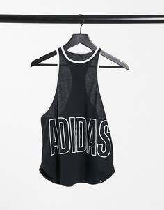 Черная майка с логотипом adidas Training-Черный