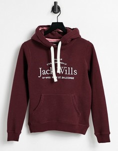 Бордовый худи с логотипом Jack Wills-Сиреневый