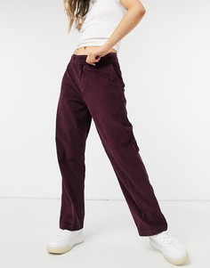 Вельветовые брюки темно-бордового цвета Dickies Elizaville-Красный