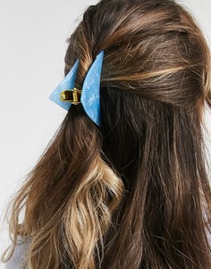 Синяя каучуковая заколка-краб треугольной формы ASOS DESIGN-Голубой
