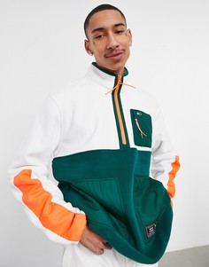 Белый комбинированный свитшот из флиса с молнией до груди Tommy Jeans Timeless