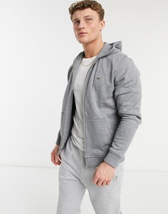 Флисовый худи на молнии Lacoste Mens-Серый