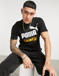 Черная oversized-футболка с логотипом PUMA King-Черный цвет