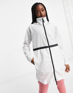 Белая удлиненная куртка adidas-Белый
