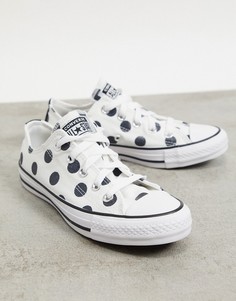 Белые кеды в горошек Converse Chuck Taylor Ox-Черный цвет