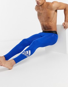 Синие спортивные леггинсы adidas-Голубой