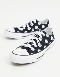 Черные кеды в горошек Converse Chuck Taylor Ox-Черный цвет