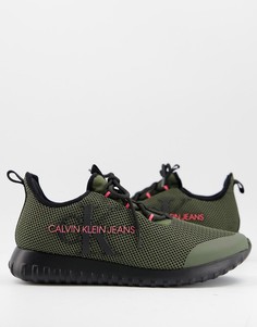 Кроссовки оливкового цвета Calvin Klein Jeans Reiland-Зеленый цвет