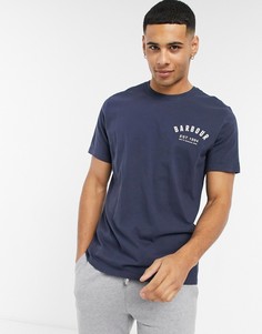 Темно-синяя футболка в стиле преппи Barbour-Темно-синий