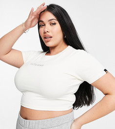 Сливочный кроп-топ со стразами ellesse Plus-Белый