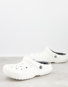 Белые классические туфли с ворсовой подкладкой Crocs-Белый
