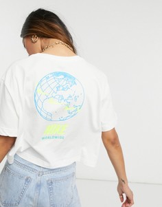 Белая укороченная футболка Nike Worldwide-Белый