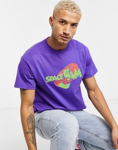 Фиолетовая футболка в стиле oversized с принтом «Space Jam» Mennace-Фиолетовый