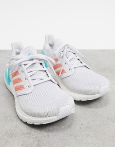 Кроссовки белого цвета с оранжевой отделкой adidas Running Primeblue Ultraboost 20-Белый