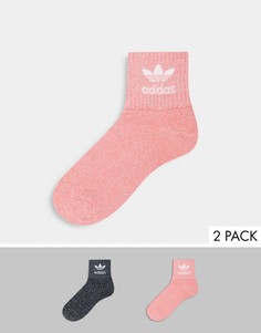 Носки средней длины черного и розового цвета adidas Originals-Черный цвет