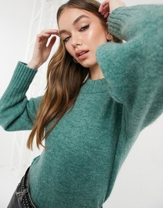 Зеленый джемпер с объемными рукавами Monki Quinn-Зеленый цвет