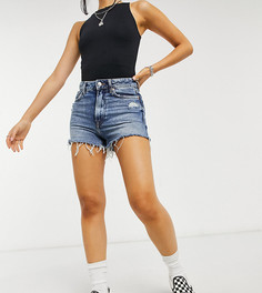 Синие джинсовые шорты в винтажном стиле с завышенной талией New Look Petite-Голубой