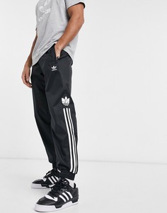 Черные джоггеры с тремя белыми полосками adidas Originals-Черный цвет