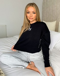 Черный укороченный свитшот Puma Classics