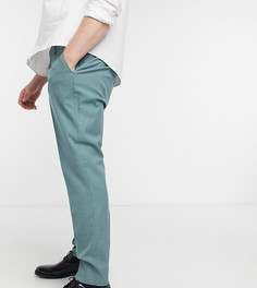 Шалфейно-зеленые зауженные брюки Topman Big & Tall-Зеленый