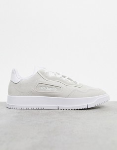 Бежевые замшевые кроссовки adidas Originals SC Premier-Белый
