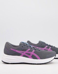 Серые кроссовки с фиолетовой отделкой Asics Running Patriot 12-Серый