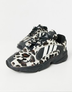 Кроссовки с леопардовым принтом adidas Originals Yung-1-Черный цвет
