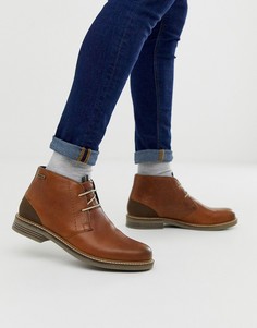 Barbour Readhead lace up leather mid boots in tan-Светло-коричневый