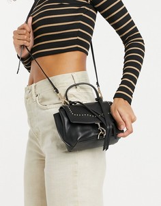 Черная кожаная сумка-сэтчел мини через плечо Rebecca Minkoff Stella-Черный цвет