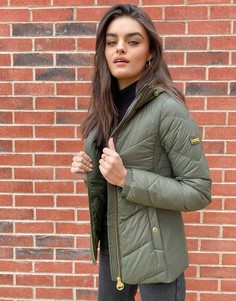 Стеганая куртка цвета хаки Barbour International Miller-Зеленый цвет