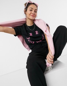 Черная футболка с логотипом Juicy Couture-Черный