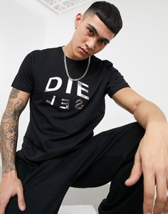 Черный свитшот с круглым вырезом и логотипом по центру Diesel-Черный цвет