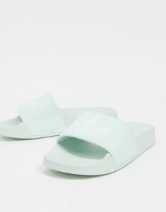 Зеленые шлепанцы adidas Originals adilette Lite-Белый
