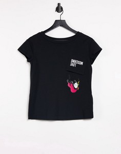 Черная свободная футболка Love Moschino-Черный цвет