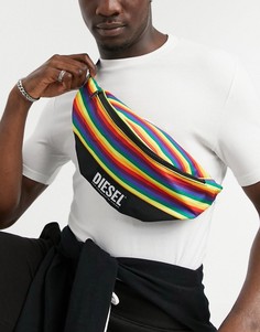 Сумка-кошелек на пояс в расцветке флага фестиваля Pride от Diesel-Черный цвет