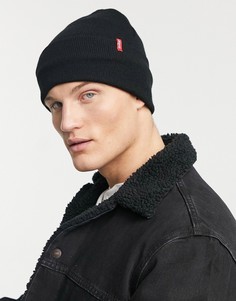 Черная шапка-бини с красным ярлыком Levis-Черный цвет Levis®
