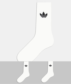Набор из 2 пар белых носков с логотипом-трилистником adidas Originals-Белый