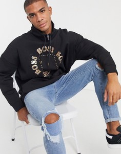 Свитшот с высоким воротником BOSS Athleisure-Черный