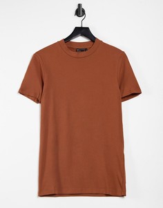 Светло-коричневая обтягивающая футболка из органического хлопка ASOS DESIGN-Коричневый цвет